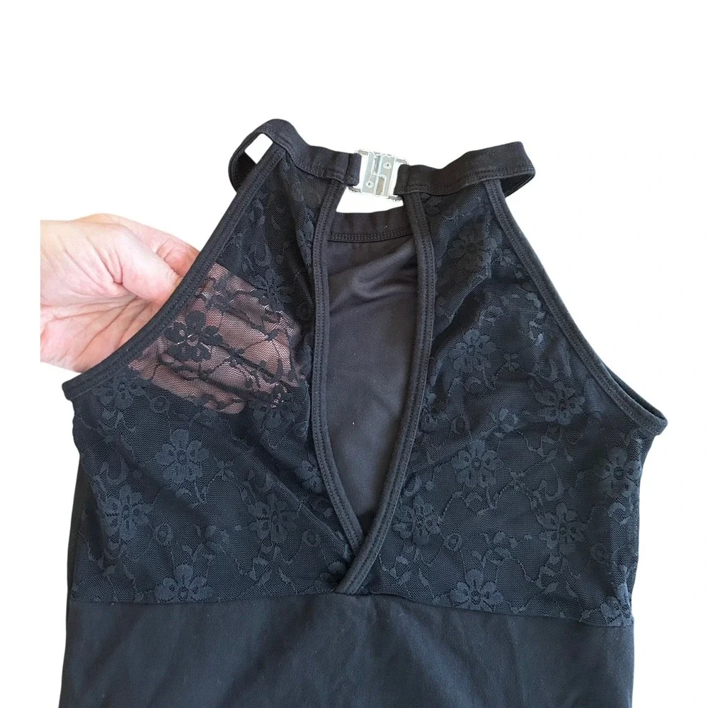 Kids Black Lace Halter Neck Leotard Dance Gymnastics Ballet Costume‎ Size S